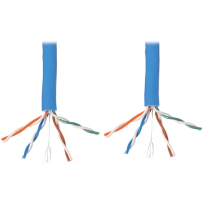 Tripp Lite series N224-01K-BL Cat6 Gigabit Bulk Solid-Core Plenum-Rated CMP Cable, Blue, 1000 ft. - 1000 ft (304.80 m) Category 6 Network Cable for Network Device - 1 Gbit/s - CMP, Plenum - 23 AWG - Blue  d Pair (UTP) - Bare Wire Right  Connector - Bare wi