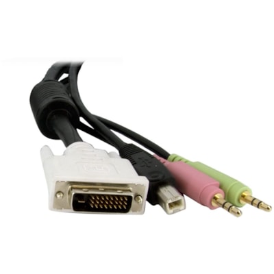 StarTech.com 6 ft 4-in-1 USB DVI KVM Switch Cable with Audio - Connect high resolution DVI video, USB, and audio all in one cable VM cable integrates dual link DVI video quality wi