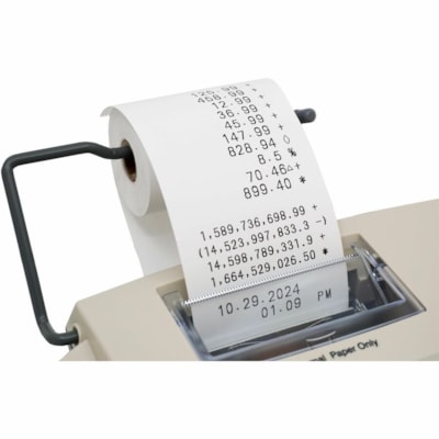 Victor 1310 Printing Calculator - Thermal - Black Print - 9 lps - Date, Clock, Independent Memory - 12 Digits - LED - AC Supply Powered - 7.5" (190.50 mm) Height x 2.2" (55.88 mm) Width x 9.5" (241.30 mm) Length - White - 1 Each BIG PRINT 