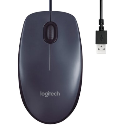 Logitech B100 Optical USB Mouse - Optical - Cable - Black - USB - 800 dpi - Scroll Wheel - 3 Button(s) - Symmetrical - 1 Each OPTICAL USB MOUSE 