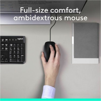 Logitech MK120 Desktop Corded Combo Set - USB Cable Keyboard - 104 Key - USB Cable Mouse - Optical - 1000 dpi - 3 Button - Scroll Wheel - Compatible with Computer for PC - 1 Each  