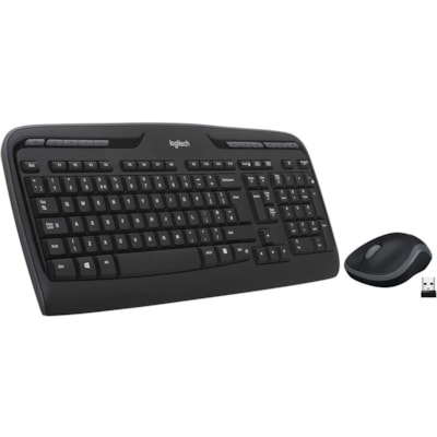 Logitech MK320 Wireless Desktop Combo with Media Shortcuts - USB Wireless RF 2.40 GHz Keyboard - 115 Key - Black - USB Wireless RF Mouse - Optical - Scroll Wheel - Black - Multimedia, Calculator, Media Player, Email Hot Key(s) - AA, AAA - Compatible with Computer for PC - 1 Each DESKTOP KEYBOARD AND MOUSE SET 