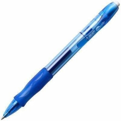 BIC Gel-ocity Original Blue Gel Pens, Medium Point (0.7mm), 12-Count Pack, Retractable Gel Pens With Comfortable Grip - 0.7 mm (0.03") Medium Pen Point - Retractable - Blue Ink - Gel-based - Translucent Barrel - 1 Each RETRACTABLE 
