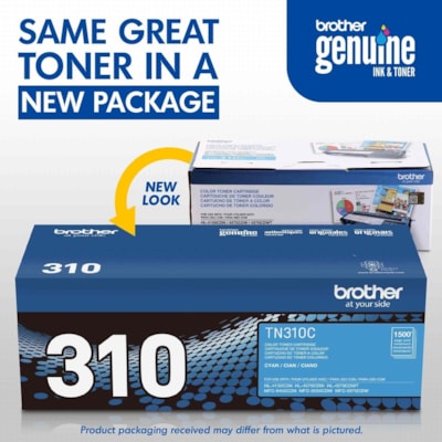 Brother TN310C Original Toner Cartridge - Laser - 1500 Pages - Cyan - 1 Each 1500 PG YIELD HL4150/4570 MFC9460/9560/9970