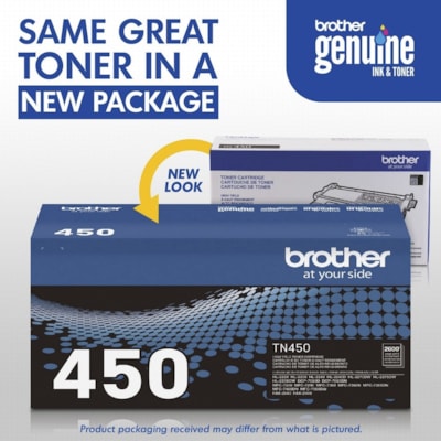 Brother TN450 Toner Cartridge - Laser - High Yield - 2600 Pages - Black - 1 Each HL-2230 2240 2270DW 2280DW HI YIELD 2600