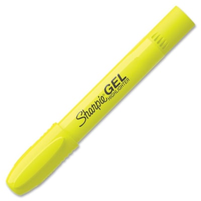 Sharpie Gel Highlighters - Retractable - Fluorescent Yellow Ink - Gel-based - 1 / Box 12EACH/BOX 