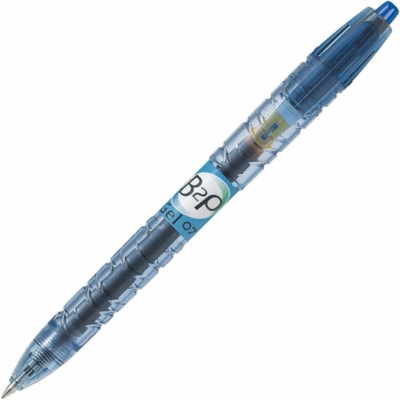 B2P BeGreen Rollerball Pen - 0.7 mm (0.03") Fine Pen Point - Retractable - Blue Ink - Gel-based - Translucent Plastic Barrel - 10 / Box FINE POINT 