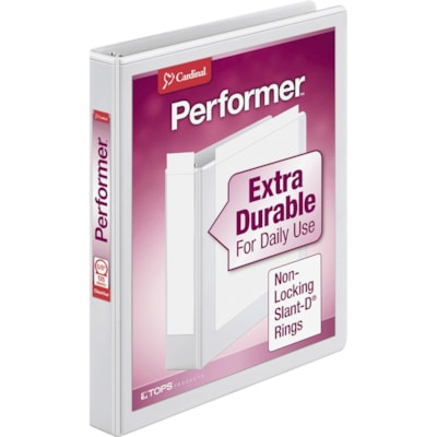 TOPS - Reliures à anneaux ronds Performer ClearVue - 5/8 po (15,88 mm) Capcité du classeur - format lettre - format 8 1/2 po (215,90 mm) x 11 po (279,40 mm) - 125 Capacité en feuilles - largeur de dos 7/8 po (22,23 mm) - 3 Ring(s) - Fastener(s) : Anneau rond - Pocket(s) : 2, À l'i CARDINAL PERFORMER CLEARVUE RR 