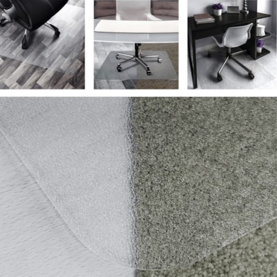 Floortex - Tapis rotège-sol UnoMat - Sol dur, Maison, Bureau - longueur de tapis 60 po (1524 mm) x largeur de tapis 48 po (1219,20 mm) x profondeur de tapis 0,075 po (1,91 mm) x épaisseur de tapis 0,075 po (1,91 mm) - Rectangulaire - Polycarbonate - clair - 1 chaque SMOOTH BACK ANTI-SLIP BOTTOM GREENGUARD CERTIFIED
