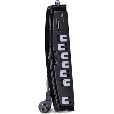 CyberPower CSP708T Professional 7-Outlets Surge Suppressor 8FT Cord and TEL - Plain Brown Boxes - 7 x NEMA 5-15R - 1650 J - 125 V AC Input - 125 V AC Output - 75 kA - 8 ft (2.44 m) PROFESSIONAL SERIES CSP708T 