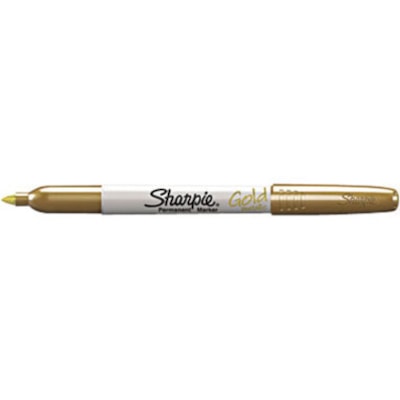 Sharpie Metallic Permanent Markers - Fine Marker Point - Gold Ink - Alcohol Based - 1 Dozen METALLIC 