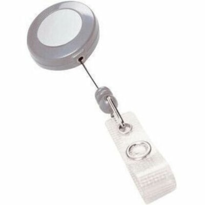 ACCO Retractable Badge Reel - 3.12" (79.25 mm) Height x 5.62" (142.75 mm) Width x 3.25" (82.55 mm) Depth - Metal - Gray - Retractable Cord, Belt Clip, Pocket Clip - 25 / Pack GREY 25/BOX 