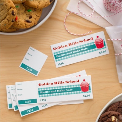 Avery® Event Tickets with Tear-Away Stubsfor Laser and Inkjet Printers, 1-3/4" x 5-1/2" - 1 3/4" (44.45 mm) Width x 5 1/2" (139.70 mm) Length - Laser, Inkjet - Matte - Matte White - Recyclable, Biodegradable, Durable, Customizable - 20 / Sheet - 200 / Pack TEAR-AWAY STUBS 1 " X 5 "