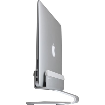 Rain Design mTower Vertical Laptop Stand - Silver - mTower gives your notebook the illusion of floating for a clean and sleek desktop setup when using an external monitor as the single display while taking up only about a third of your notebooks footprint.  STND 