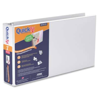 QuickFit - Reliure Deluxe QuickFit à anneaux ronds pour tableur juridique - 2 po (50,80 mm) Capcité du classeur - format légal - format 8 1/2 po (215,90 mm) x 14 po (355,60 mm) - 475 Capacité en feuilles - 3 Ring(s) - Fastener(s) : Anneau rond - Pocket(s) : 2, Avant et arri HEAVY-DUTY COMMERCIAL GRADE CO 