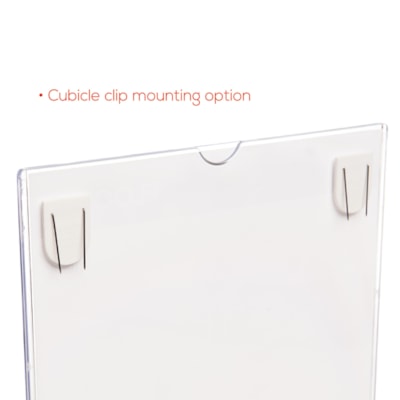 Deflecto - Porte-panneau de bureau - hauteur de 11 po (279,40 mm) x largeur de 8,50 po (215,90 mm) - clair - 1 chaque CHARGE PAR LA HAUT 8-1/2" X 11" - CLAIR
