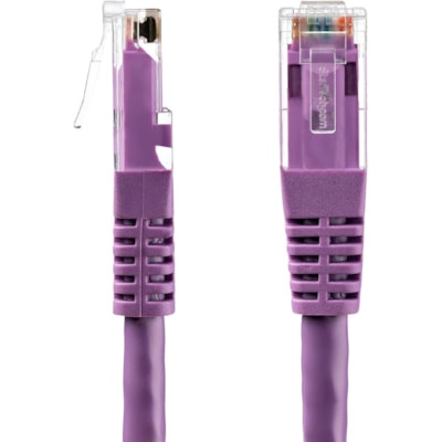 StarTech.com 50ft CAT6 Ethernet Cable - Purple Molded Gigabit - 100W PoE UTP 650MHz - Category 6 Patch Cord UL Certified Wiring/TIA - 50ft Purple CAT6 Ethernet cable delivers Multi Gigabit 1/2.5/5Gbps & 10Gbps up to 160ft - 650MHz - Fluke tested to ANSI/TIA-568-2.D Category 6 - 24 AWG stranded 100%  e delivers Multi Gigabit 1/2.5 /5Gbps & 10Gbps up t