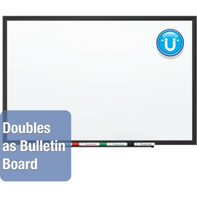 Quartet - Dry Erase Board Premium DuraMax - largeur de 96 po (2438,40 mm) x hauteur de 48 po (1219,20 mm) - Surface Blanc Porcelaine - Frame Noir Aluminium - Rectangle - Horizontale/Verticale - Magnétique - 1 / chaque PORCELAIN CLASSIC PREMIUM BLACK FRAME