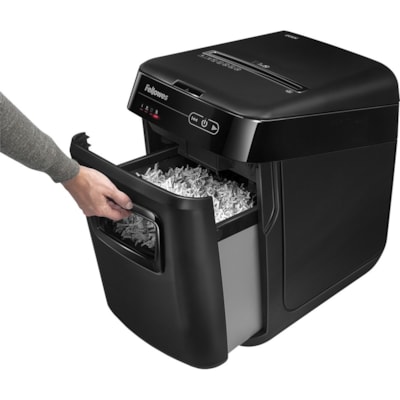 Fellowes AutoMax(tm) 200C Auto Feed Shredder - Non-continuous Shredder - Cross Cut - 10 Per Pass - for shredding Staples, Paper Clip, Credit Card, CD, DVD, Junk Mail, Paper - 0.2" (3.97 mm) x 1.5" (38.10 mm) Shred Size - P-4 - 2.20 in/s (55.88 mm/s) - 9" (228.60 mm) Throat - 12 Minute Run Time -  200 SHEET CROSS CUT 8.5 GAL SHRED SIZE 0.16MM X 1.5MM