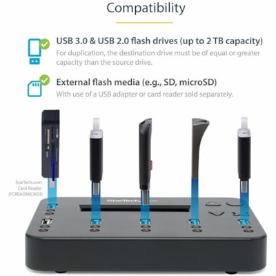 StarTech.com Duplicateur de Carte M ©ment erase jusque Ã  cinq USB  flash unitÃ©s simul