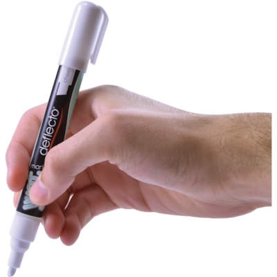 Deflecto Wet Erase Markers - Fine Chisel, Bold Marker Point - White Ink - 4 / Pack SET OF 4 