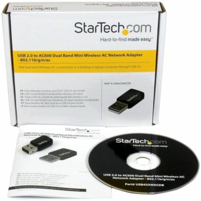 StarTech.com USB 2.0 AC600 Mini Dual Band Wireless-AC Network Adapter - 1T1R 802.11ac WiFi Adapter - Add dual-band Wireless-AC connectivity to a desktop or laptop computer through USB 2.0 - USB 2.0 AC600 Mini Dual Band Wireless-AC Network Adapter - 1T1R 802.11ac WiFi Adapter - 2.4GHz / 5GHz USB Wire  WRLS 