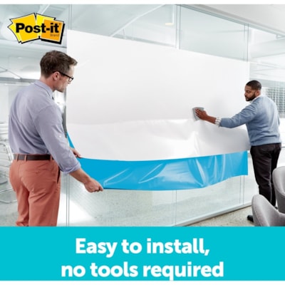 Post-it® - Rouleau effaçable à sec DEF3X2 - Surface Blanc - largeur de 24 po (609,60 mm) x longueur de 36 po (914,40 mm) - Film Blanc - Rectangle - Souple, Ant-tache, Autocollant - 1 / emballage DEF3X2-C  .609 M X .914 M 