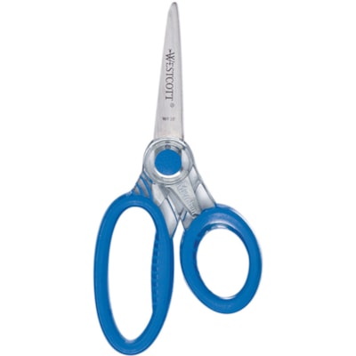 Westcott Kids X-Ray 5" Scissors - 5" (127 mm) Overall Length - Straight-left/right - Stainless Steel - Pointed Tip - Assorted - 1 Each ULTRASOFT HANDLES 