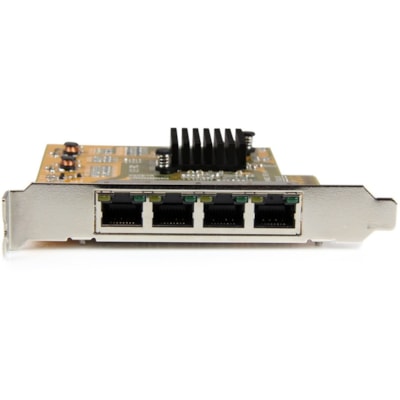 StarTech.com 4-Port PCI Express Gigabit Network Adapter Card - Quad-Port PCIe Gigabit NIC - Add four Gigabit Ethernet ports to a client, server or workstation through one PCI Express slot - 4-Port PCI Express Gigabit network adapter card - Quad-port Gigabit NIC - Network card w/ 4x 10/100/1000 RJ45   