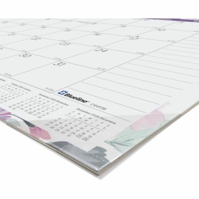 Blueline 2026 12-Month Monthly Desk Pad/Calendar - January to December - 22" x 17" - Passion Collection - Bilingual - Julian Dates - Monthly, Daily - 12 Month - January 2026 to December 2026 - 1 Month Single Page Layout - 22" (558.80 mm) x 17" (431.80 mm) Sheet Size - 2 x Holes - Desk Pad - Multicol  