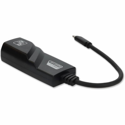 AddOn USB C 3.1 Male to RJ-45 Female Black Adapter - RJ-45/USB Data Transfer Cable for MacBook, Notebook, Computer - First End: 1 x USB 3.1 Type C - Male - Second End: 1 x RJ-45 Network - Female - Black  CTLR 