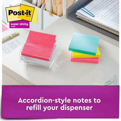 Post-it® - Feuillets Super Sticky - collection Miami - largeur de drapeau/note 3 po (76,20 mm) x longueur de drapeau/note 3 po (76,20 mm) - Rectangulaires - 90 Feuilles par bloc - Papier - Autocollant, Amovible, Recyclable - 6 / emballage 3"X3"  6PACK 
