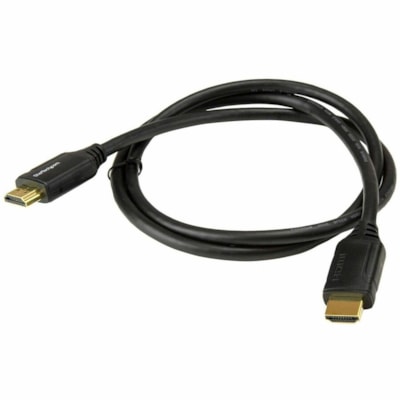 StarTech.com 3ft (1m) Premium Certified HDMI 2.0 Cable with Ethernet, High Speed Ultra HD 4K 60Hz HDMI Cable HDR10, UHD HDMI Monitor Cord - 3.3ft/1m Premium Certified High Speed HDMI Cable with Ethernet; 4K 60Hz (up to 4096x2160p)/UHD/18Gbps bandwidth/HDR10/Ultra wide/32 Ch Audio - 30AWG HDMI cord/P  CABL 