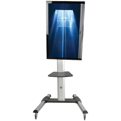 Tripp Lite series Mobile Flat-Panel Floor Stand for 32" to 70" TVs and Monitors - Up to 70" Screen Support - 150 lb (68038.86 g) Load Capacity - 2 x Shelf(ves) - 81.50" (2070.10 mm) Height x 32.60" (828.04 mm) Width x 27.60" (701.04 mm) Depth - Floor - Metal, Plastic, Aluminum, Steel - Black, Silver  2PST 