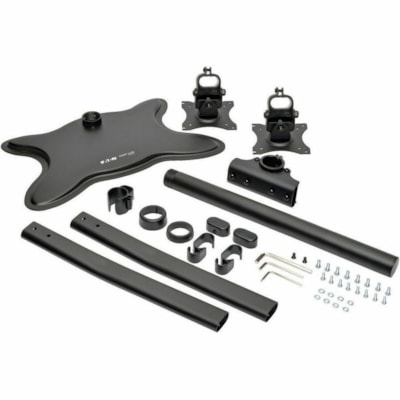 Tripp Lite series Dual-Monitor Desktop Mount Stand for 13" to 27" Flat-Screen Displays - Up to 27" Screen Support - 52 lb (23586.80 g) Load Capacity - 46" (1168.40 mm) Height x 80.50" (2044.70 mm) Width x 25.40" (645.16 mm) Depth - Desktop - Steel - Black Mounting arms adjust independe ntly for viewing ang