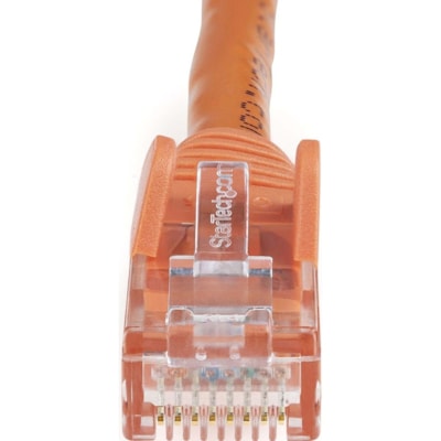 StarTech.com 150ft CAT6 Ethernet Cable - Orange Snagless Gigabit 100W PoE UTP 650MHz Category 6 Patch Cord UL Certified Wiring/TIA - 150ft Orange CAT6 Ethernet cable delivers Multi Gigabit 1/2.5/5Gbps & 10Gbps up to 160ft - 650MHz - Fluke tested to ANSI/TIA-568-2.D Category 6 - 24 AWG stranded 100%  ed Pair (UTP) - Male Left Gend er - Male Right Gend