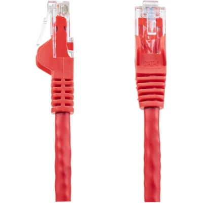 StarTech.com 8ft CAT6 Ethernet Cable - Red Snagless Gigabit - 100W PoE UTP 650MHz Category 6 Patch Cord UL Certified Wiring/TIA - 8ft Red CAT6 Ethernet cable delivers Multi Gigabit 1/2.5/5Gbps & 10Gbps up to 160ft - 650MHz - Fluke tested to ANSI/TIA-568-2.D Category 6 - 24 AWG stranded 100% copper U livers Multi Gigabit 1/2.5/5Gb ps & 10Gbps up to 16