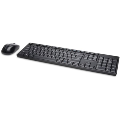 Kensington Pro Fit Wireless Desktop Set - Black - USB Wireless RF 2.40 GHz Keyboard - English (US), International - Black - USB Wireless RF Mouse - Laser - 1000 dpi - Scroll Wheel - Black - Symmetrical - AA, AAA - Compatible with Computer, Notebook for Mac, PC - 1 TBOPT 