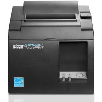 Star Micronics TSP143IIIU GRY US Direct Thermal Printer - Monochrome - Gray - Desktop - Receipt Print - 2.83" Print Width - 0.5 Second Mono - 203 dpi - Receipt - 3.15" Label Width - USB and Lightning - NO BLUETOOTH - Cutter, Internal Power Supply, Includes USB Cable, Gray  PRNT 
