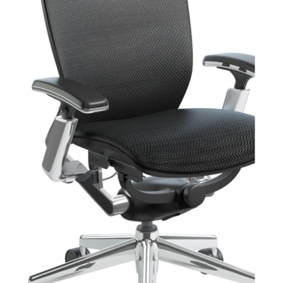 Nightingale - Fauteuil fonctionnel de direction à dossier mi-haut IC2 - Seat Color Noir - Back Color Noir - Dossier mi-dos - 5 branches Base - Accoudoir - 1 chaque MID BACK EXECUTIVE CHAIR ALL MESH