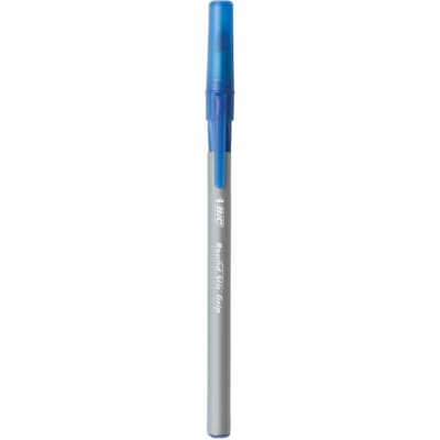 BIC Round Stic Grip Extra Comfort Blue Ballpoint Pens, Medium Point (1.2mm), 12-Count Pack, Excellent Writing Pens With Soft Grip for Superb Comfort and Control - 1.2 mm (0.05") Medium Pen Point - Blue Ink - 12 Pack ROUND STIC DISPOSABLE 
