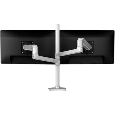 Ergotron - Montage de bureau pour Moniteur - Aluminium poli - Hauteur réglable - 2 Écran(s) supportés - 40 po Support d'écran - 40 lb (18143,69 g) Capacité de charge - 100 x 100, 75 x 75  pÃ´le   brillant polished alu minium   noir accent