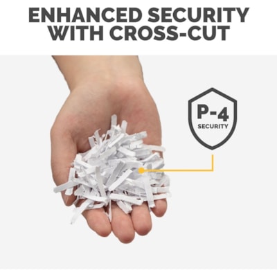 Fellowes AutoMax(tm) 350C Auto Feed Shredder - Non-continuous Shredder - Cross Cut - 350 Per Pass - for shredding Staples, Paper Clip, Paper, CD, DVD, Credit Card, Junk Mail - 0.2" (3.96 mm) x 1.5" (38.10 mm) Shred Size - P-4 - 2.20 in/s (55.88 mm/s) - 9" (228.60 mm) Throat - 45 Minute Run Time - 350 SHEETS AUTO/12 MANUAL 18 GALLON BIN