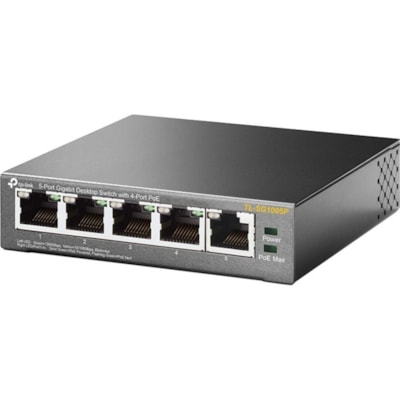 TP-Link 5-Port Gigabit Desktop Switch with 4-Port PoE+ - 5 Ports - Gigabit Ethernet - 10/100/1000Base-T - 2 Layer Supported - 4.30 W Power Consumption - 65 W PoE Budget - Twisted Pair - PoE Ports - Desktop - 3 Year Limited Warranty  
