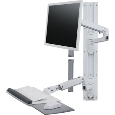 Ergotron Wall Mount Track for Keyboard, LCD Monitor, Mouse - White - 1 Display(s) Supported - 32" Screen Support - 30 lb (13607.77 g) Load Capacity - 75 x 75, 100 x 100 unt System without CPU Holder (white)