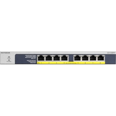 Netgear 8-port Gigabit Ethernet PoE+ Unmanaged Switch (GS108PP) - 8 Ports - 2 Layer Supported - Twisted Pair - Desktop, Wall Mountable, Rack-mountable - Lifetime Limited Warranty  PERP 