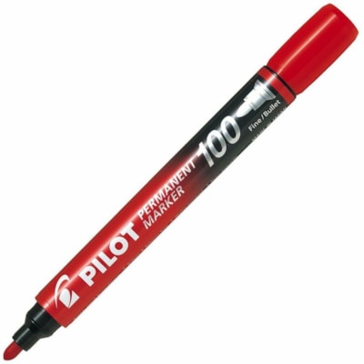 Pilot - 100 marqueurs permanents à pointe ogive - Ogive Pointe de marqueur - Ink Rouge - 12 / boîte PTE CONIQUE FINE 1.0MM 
