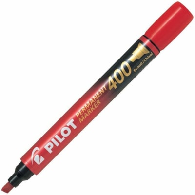 Pilot - 400 marqueurs permanents à pointe biseautée - Pointe biseautée Pointe de marqueur - Ink Rouge - 12 / boîte POINTE BISEAUTEE 1.5MM - 4.0MM 