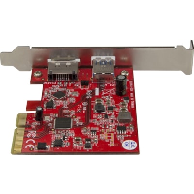 StarTech.com 2 Port USB 3.1 (10Gbps) + eSATA PCI Express Card - 1x USB-A + 1x eSATA - USB3.1 PCIe Card eSATA Card - USB3.1 Expansion Card - Add one USB 3.1 (10Gbps) port and one eSATA (6Gbps) port to your computer, through a single PCI Express slot - 2 Port USB 3.1 (10Gbps) and eSATA PCIe Card - 1x  and one eSATA 6Gbps port to yo ur computer  through