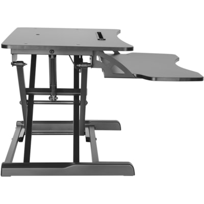 Amer Mounts Sit-Stand Integrated Desk Workstation - 33.07 lb (15000 g) Load Capacity - 19.70" (500.38 mm) Height x 24.20" (614.68 mm) Width - Desktop - Chipboard, Steel, Plastic - Black Stand Desk Computer Riser. Con vert any desk to a v